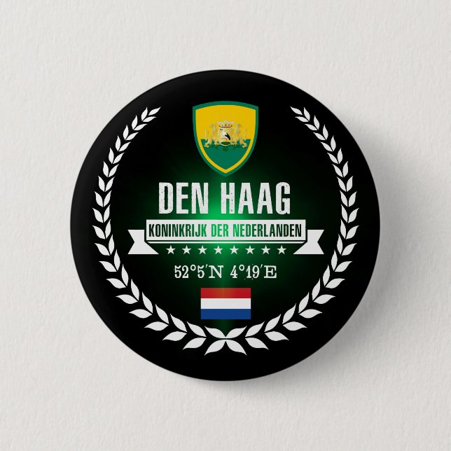 Den Haag 6 Cm Round Badge (Front)