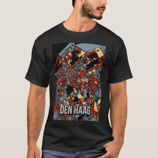 Den Haag City Map - Colourful Abstract Art Print  T-Shirt