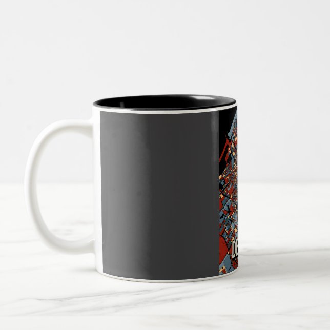 Den Haag City Map - Colourful Abstract Art Print  Two-Tone Coffee Mug (Left)