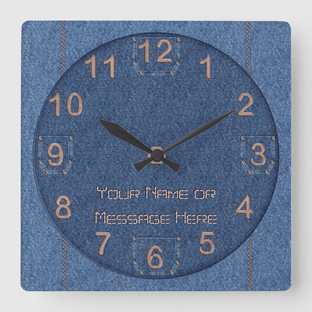 Den-i-Mite! (Personalised) Square Wall Clock (Front)