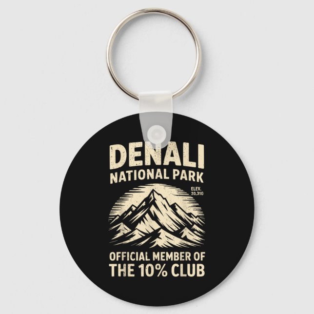 Denali 10 Percent Club Alaska National Park Hiking Key Ring (Front)