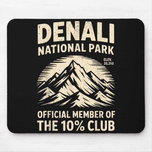 Denali 10 Percent Club Alaska National Park Hiking Mouse Mat (Front)