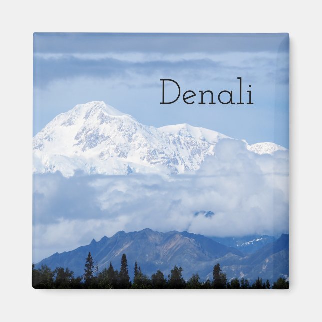 Denali Alaska Mountain Photo Magnet (Front)