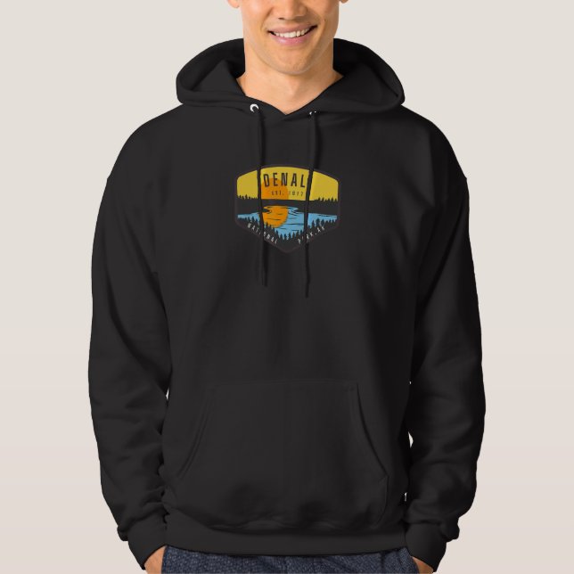 Denali Alaska Park Sunset Trees Hoodie (Front)