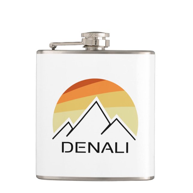 Denali Alaska Retro Hip Flask (Front)