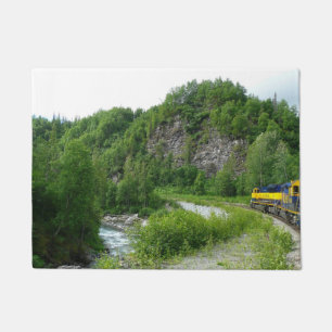Denali Express Alaska Train Vacation Photography Doormat