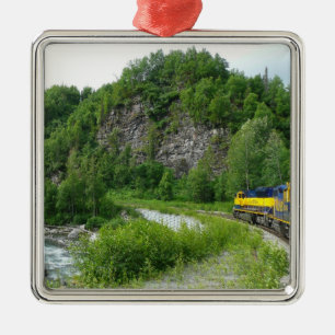Denali Express Alaska Train Vacation Photography Metal Tree Decoration