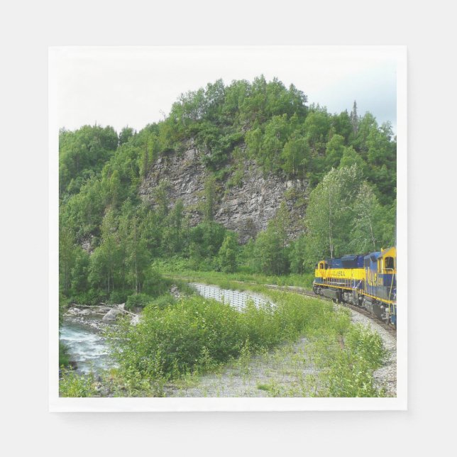 Denali Express Alaska Train Vacation Photography Napkin (Front)