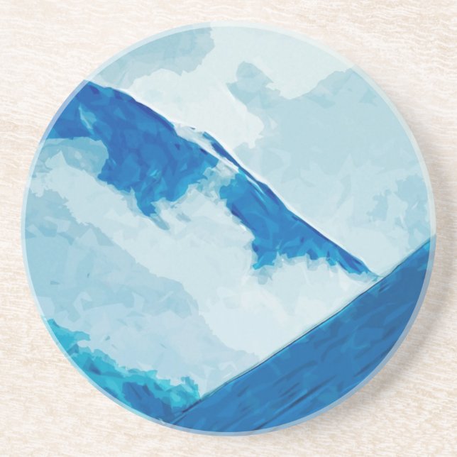 Denali in Clouds Abstract Impressionism Coaster (Front)