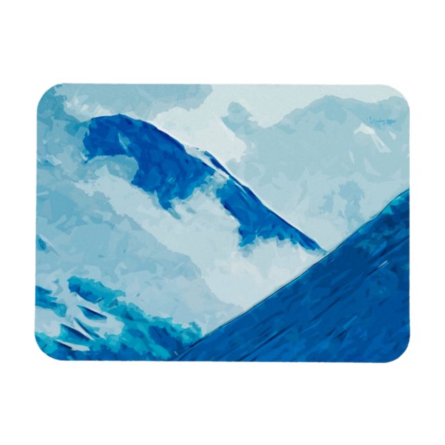 Denali in Clouds Abstract Impressionism Magnet (Horizontal)