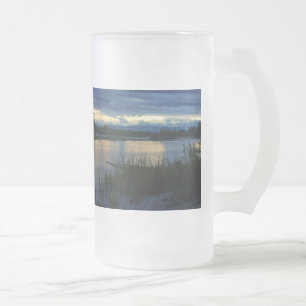 Denali Midnight Sunset Frosted Glass Beer Mug