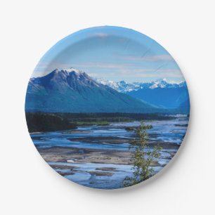 Denali Mountain Range Paper Plate