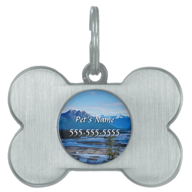 Denali Mountain Range Pet Name Tag (Front)