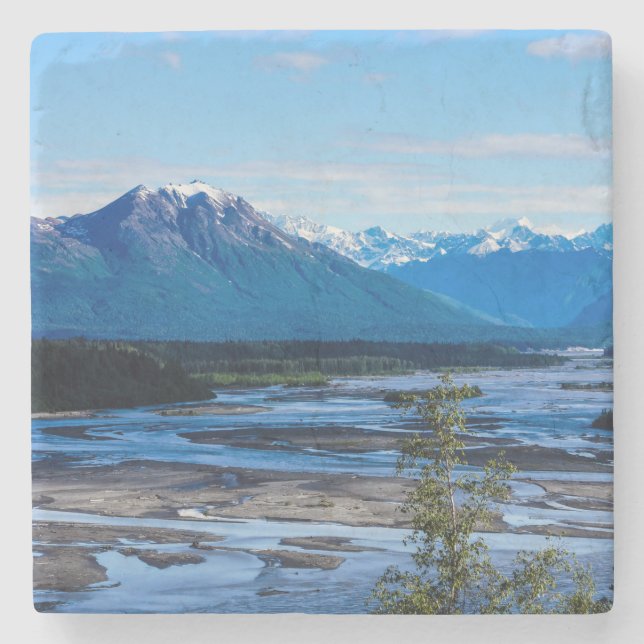 Denali Mountain Range Stone Coaster (Front)