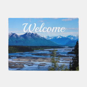 Denali Mountain Range Welcome Doormat