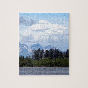 Denali, Mt McKinley, from river, Alaska, USA 1 Jigsaw Puzzle