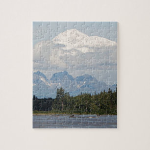 Denali, Mt McKinley, from river, Alaska, USA 3 Jigsaw Puzzle