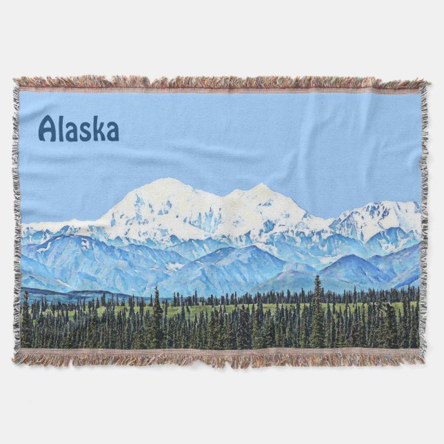 Denali (Mt. McKinley) Throw Blanket (Front)