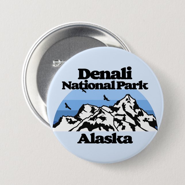 Denali National Park 7.5 Cm Round Badge (Front & Back)
