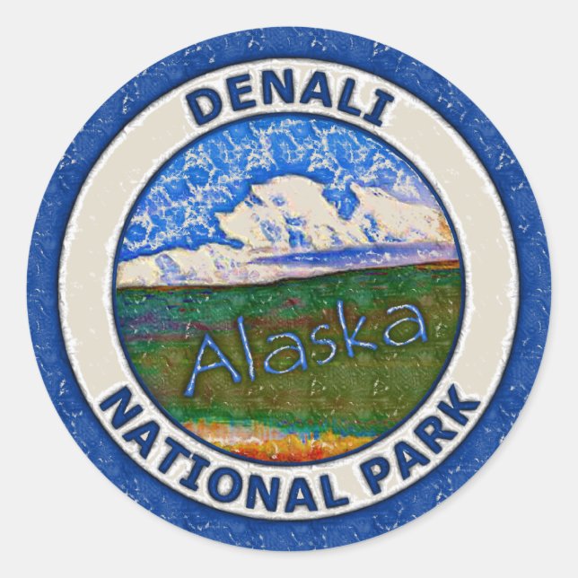 Denali National Park, Alaska Classic Round Sticker (Front)