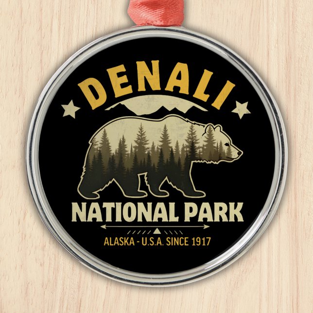 Denali National Park Alaska Forest Landscape Metal Tree Decoration (Creator Uploaded)