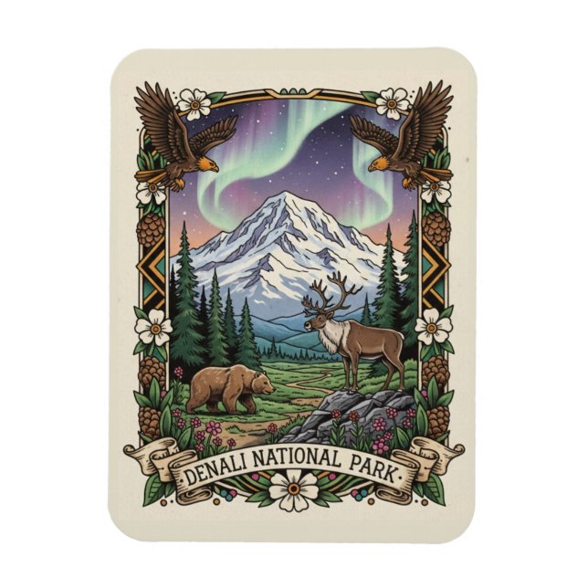 Denali National Park Alaska Magnet (Vertical)