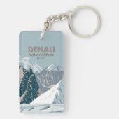 Denali National Park Alaska Mount Hunter Vintage Key Ring (Back)
