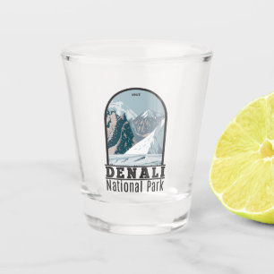 Denali National Park Alaska Mount Hunter Vintage Shot Glass