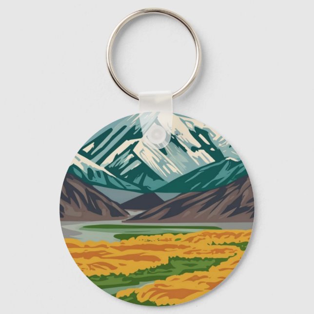  Denali National Park Alaska Mount Key Ring (Front)
