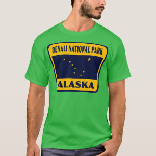 Denali National Park Alaska Retro Badge Yellow T-Shirt