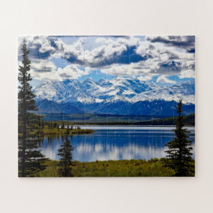 Denali National Park Alaska Sky Clouds Mountains Jigsaw Puzzle