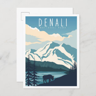 Denali National Park Alaska USA Travel  Postcard