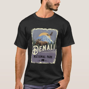 Denali National Park Alaska Vintage Travel Poster  T-Shirt