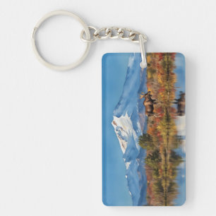 Denali National Park Alaska Watercolor Key Ring