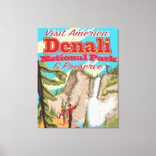 Denali National Park and Preserve Travel Poster Canvas Print