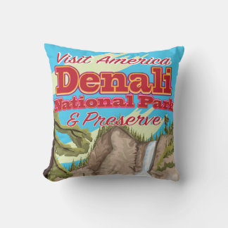 Denali National Park and Preserve Travel Poster Cushion
