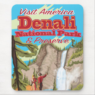 Denali National Park and Preserve Travel Poster Mouse Mat