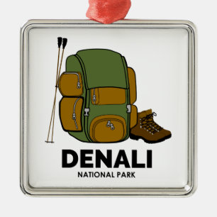 Denali National Park Backpack Metal Tree Decoration