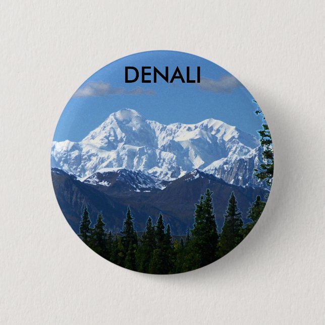 Denali National Park Button/Pin 6 Cm Round Badge (Front)