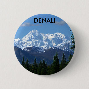 Denali National Park Button/Pin 6 Cm Round Badge