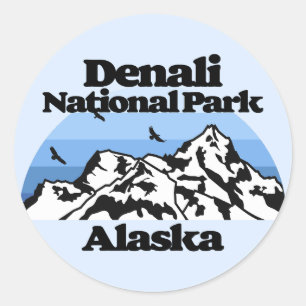 Denali National Park Classic Round Sticker