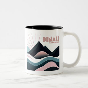 Denali National Park Coloured Hills Two-Tone Coffee Mug