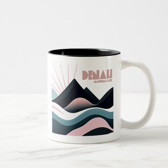 Denali National Park Coloured Hills Two-Tone Coffee Mug (Right)