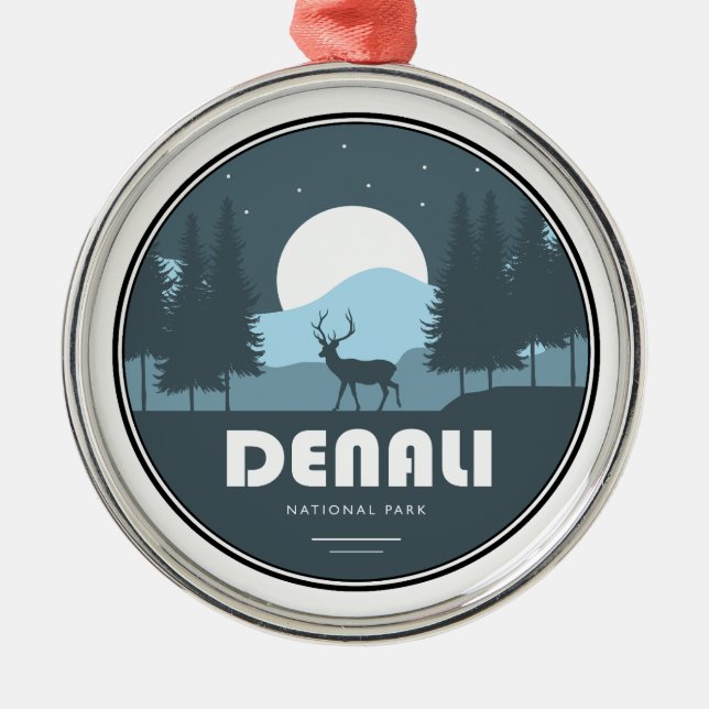 Denali National Park Deer Metal Tree Decoration (Front)