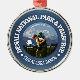 Denali National Park(Hiker C) Metal Tree Decoration