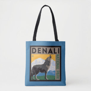 Denali National Park Howling Wolf Tote Bag