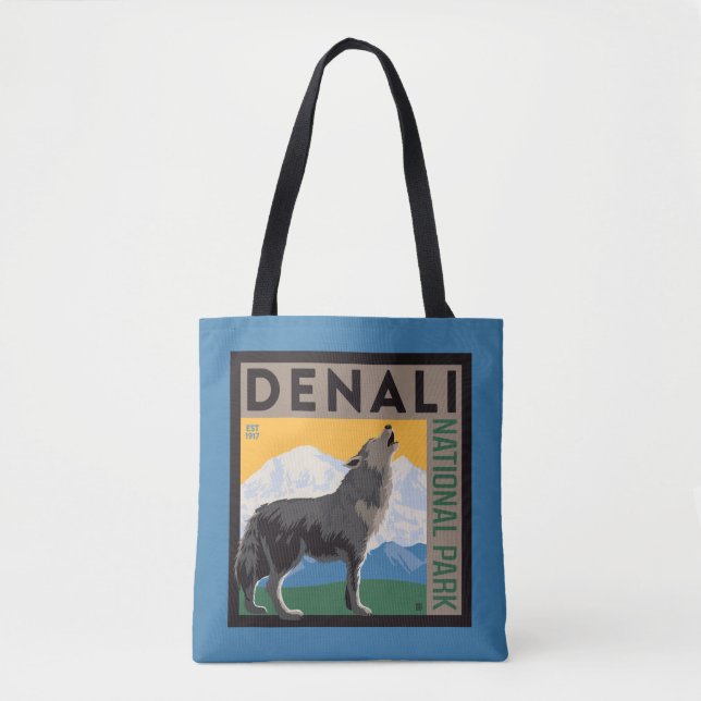 Denali National Park | Howling Wolf Tote Bag (Front)