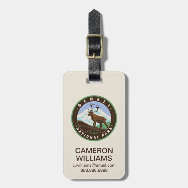 Denali National Park Luggage Tag (Front Vertical)