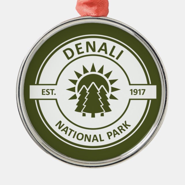 Denali National Park Metal Tree Decoration (Front)