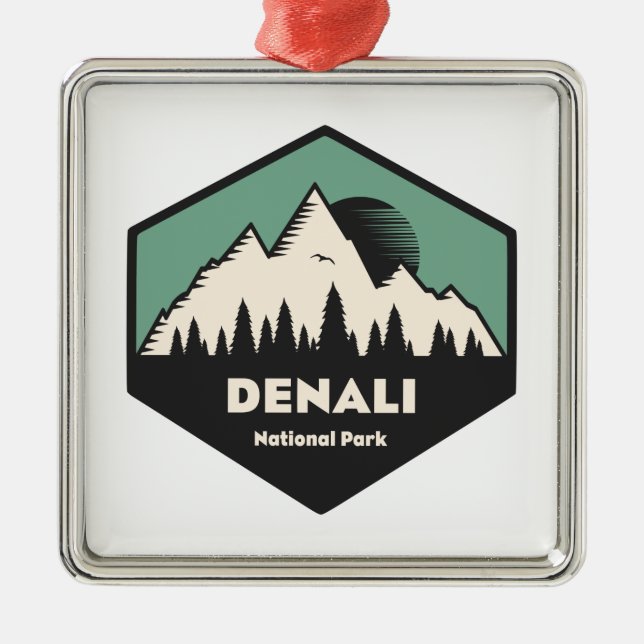 Denali National Park Metal Tree Decoration (Front)